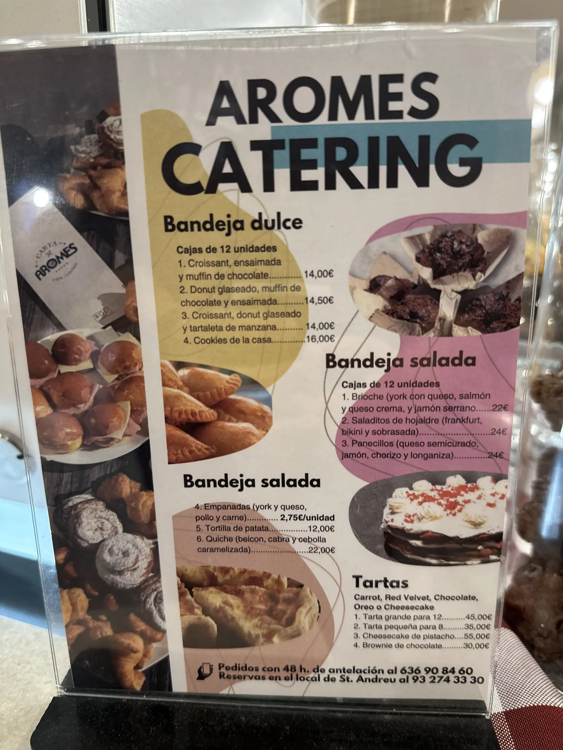 Carta de catering de Aromes